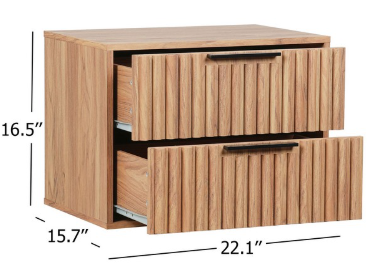 Lylia 2 Drawer Floating Nightstand — Oak — Nightstands