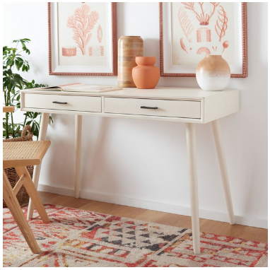 O'dwyer 2 Drawer Desk — Distressed White — Desks