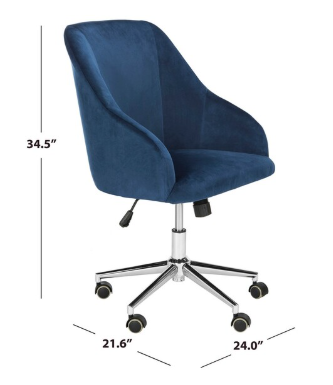 Adrienne Chrome Leg Swivel Office Chair — Navy — Office Chairs