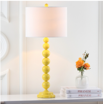 Jenna 31.5-Inch H Stacked Ball Lamp — Yellow (Set of 2) — Table Lamps