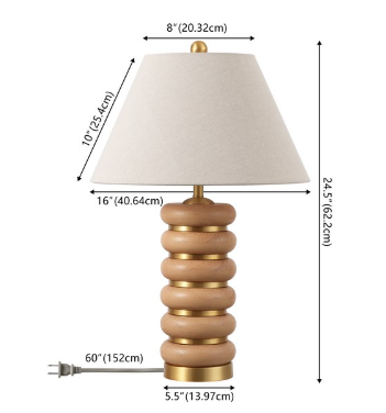 Selene Resin / Metal Table Lamp — Light Brown — Table Lamps