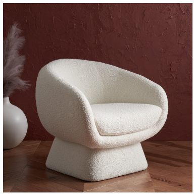 Kiana Modern Accent Chair — Ivory — Accent Chairs