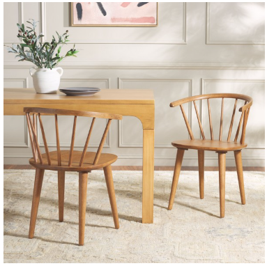 Blanchard 18"H Curved Spindle Side Chair — Honey (Set of 2) — Dining Chairs