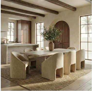 Kagan Chenille Dining Chair — Taupe — Dining Chairs