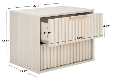 Lylia 2 Drawer Floating Nightstand — Bleached White — Nightstands