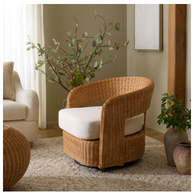 Leanna Swivel Chair — Natural — Accent Chairs