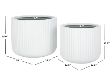 Lucca Planter Pot Set2 — White (Set of 2) — Planters