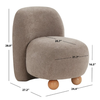 Kalia Bun Foot Accent Chair — Brown — Accent Chairs