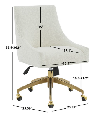 Jakob Adjustable Swivel Desk Chair — Ivory — Office Chairs