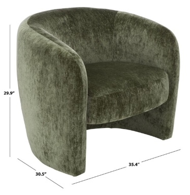 Everly Barrel Back Accent Chair — Olive Green — Accent Chairs