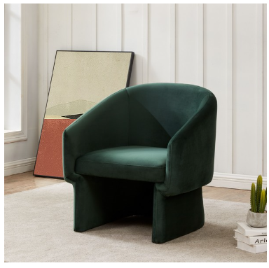 Susie Barrel Back Accent Chair — Forest Green — Accent Chairs