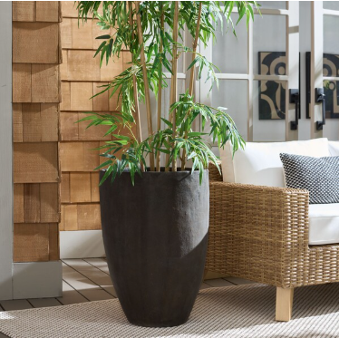 Cana Large Pedestal Planter — Brown — Planters