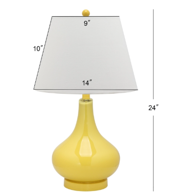 Amy Gourd Lamp — Yellow (Set of 2) — Table Lamps