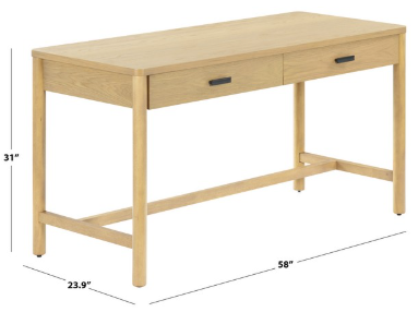 Jaylessa 2 Drawer Desk — Natural — Desks