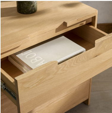Riverside Oak Wood Nightstand — Natural Oak — Nightstands