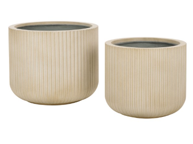 Lucca Planter Pot Set2 — Beige (Set of 2) — Planters
