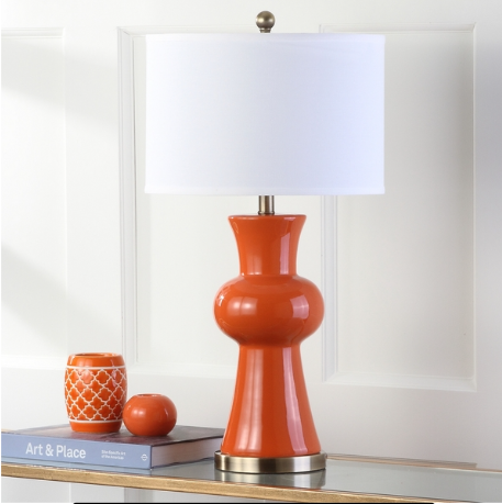 Lola Column Lamp — Orange (Set of 2) — Table Lamps
