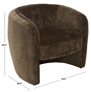 Everly Barrel Back Accent Chair — Dark Brown — Accent Chairs