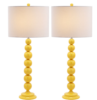 Jenna 31.5-Inch H Stacked Ball Lamp — Yellow (Set of 2) — Table Lamps