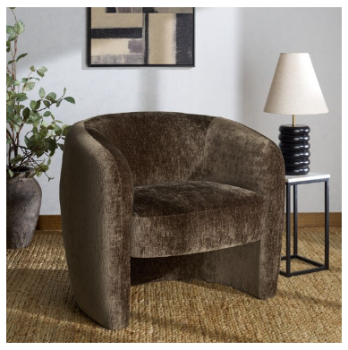 Everly Barrel Back Accent Chair — Dark Brown — Accent Chairs
