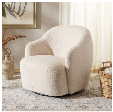Theoden Swivel Accent Chair — Off-White — Accent Chairs