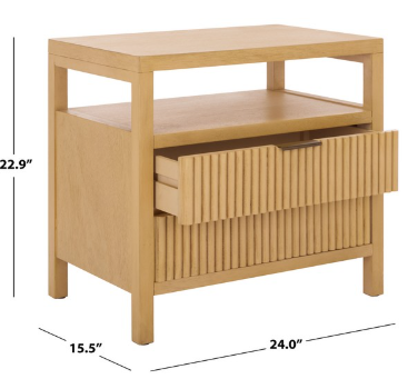 Maruba 2 Drawer 1 Shelf Nightstand — Natural — Nightstands