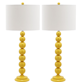 Jenna 31.5-Inch H Stacked Ball Lamp — Yellow (Set of 2) — Table Lamps