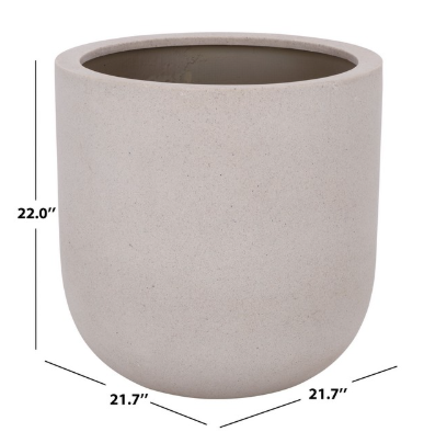 Ethan Low Wide Planter Pot — Beige — Planters