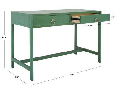 Esther 2 Drawer Desk — Turquoise — Desks