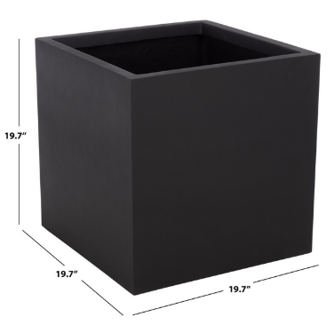 Marcy Low Wide Planter — Black — Planters