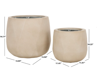 Kane Planter Pot — Beige (Set of 2) — Planters
