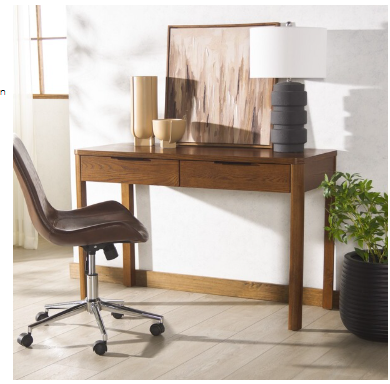 Gabrietta 2 Drawer Wood Desk — Medium Oak — Desks