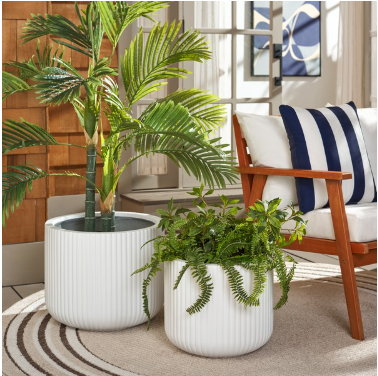 Lucca Planter Pot Set2 — White (Set of 2) — Planters