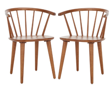Blanchard 18"H Curved Spindle Side Chair — Honey (Set of 2) — Dining Chairs