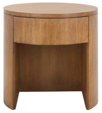 Daiya Round 1 Drawer Wood Nightstand — Natural — Nightstands
