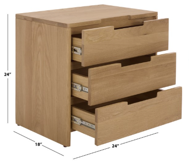 Riverside Oak Wood Nightstand — Natural Oak — Nightstands