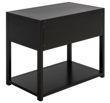 Large Sadie 1 Drawer 1 Shelf Nightstand — Black — Nightstands
