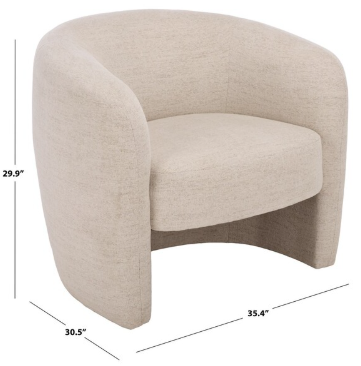 Everly Barrel Back Accent Chair — Taupe — Accent Chairs