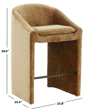 Kagan Chenille Barstool — Amber — Barstools