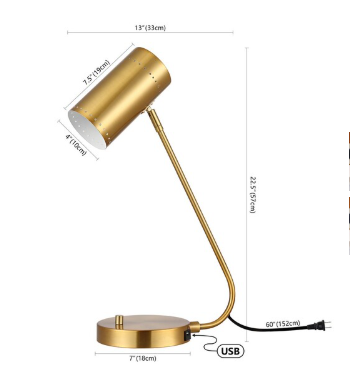 Crane Table Lamp — Gold — Table Lamps