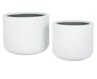 Lucca Planter Pot Set2 — White (Set of 2) — Planters