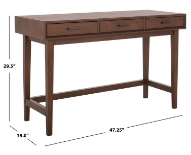 Hawthorn 3 Drawer Desk — Brown — Desks