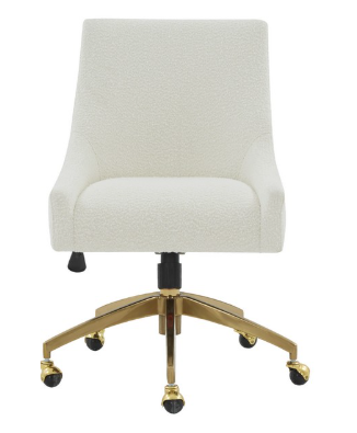 Jakob Adjustable Swivel Desk Chair — Ivory — Office Chairs