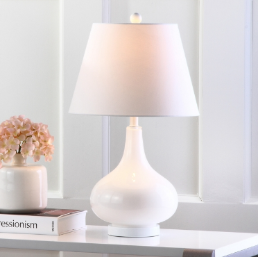 Amy Gourd Lamp — White (Set of 2) — Table Lamps