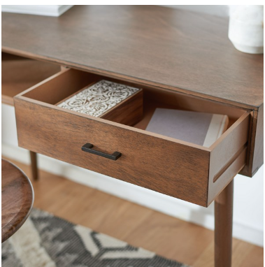 Remy 1 Drawer Writing Desk — Brown — Desks