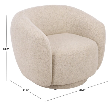 Florentina Swivel Chair — Taupe — Accent Chairs