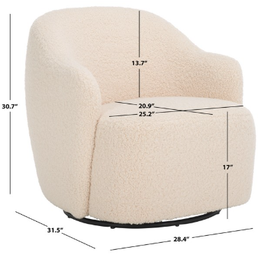 Theoden Swivel Accent Chair — Off-White — Accent Chairs