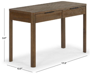 Gabrietta 2 Drawer Wood Desk — Medium Oak — Desks