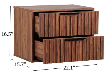 Lylia 2 Drawer Floating Nightstand — Walnut — Nightstands