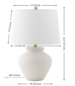 Ledger Table Lamp — White Shade — Table Lamps